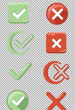 手绘对勾叉叉图片