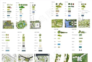 国外园林景观彩平平面素材图片