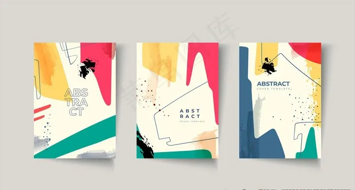 彩色几何图片ai矢量模版下载