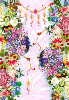 时尚花卉珠宝数码印花图案图片