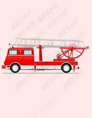 消防车卡通免抠简笔画图片