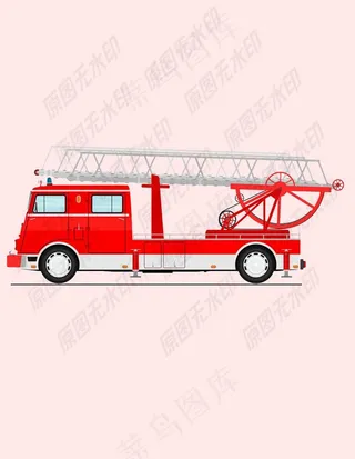 消防车卡通免抠简笔画图片