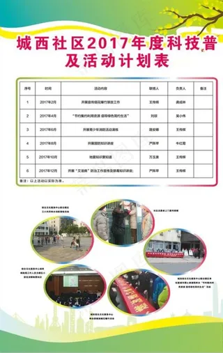 科技普及活动计划表展板图片