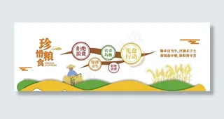 珍惜爱惜粮食餐厅文化墙图片