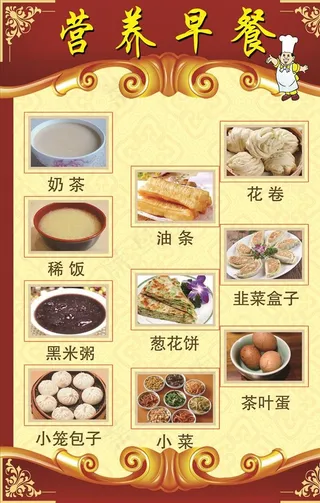 早餐菜单图片