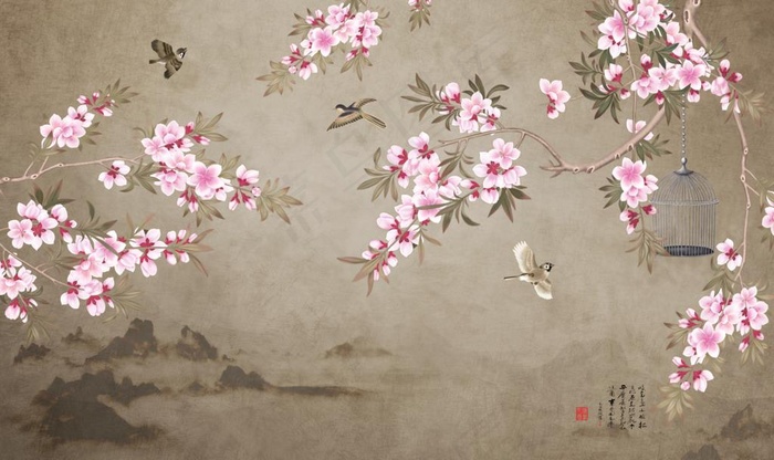 山水画图片(9068X5667(DPI:72))psd模版下载