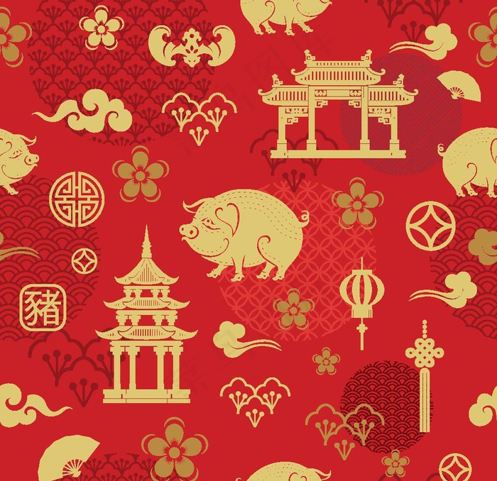 新年海报模板图片eps,ai矢量模版下载