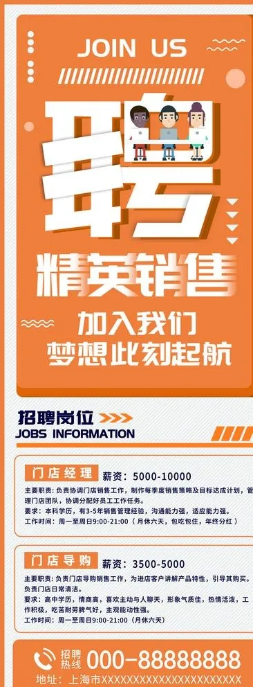 招聘图片(3307X8504(DPI:300))psd模版下载