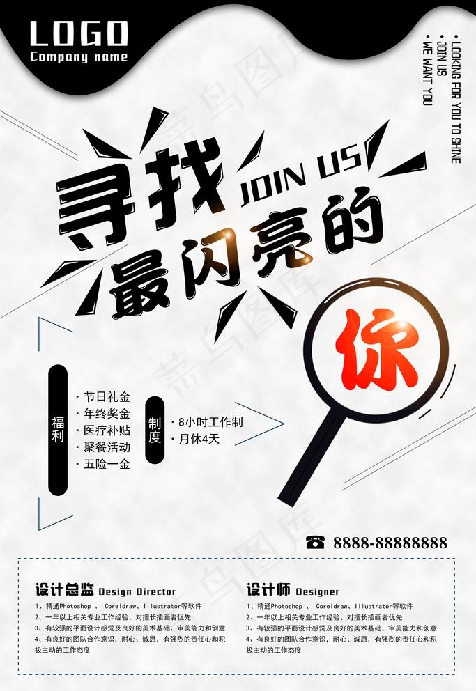 招聘海报图片(4724X7087(DPI:200))psd模版下载
