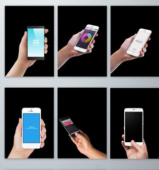 手拿手机设计素材图片