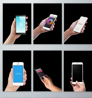 手拿手机设计素材图片
