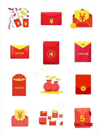 红包 新年红包 红包雨 利是封图片