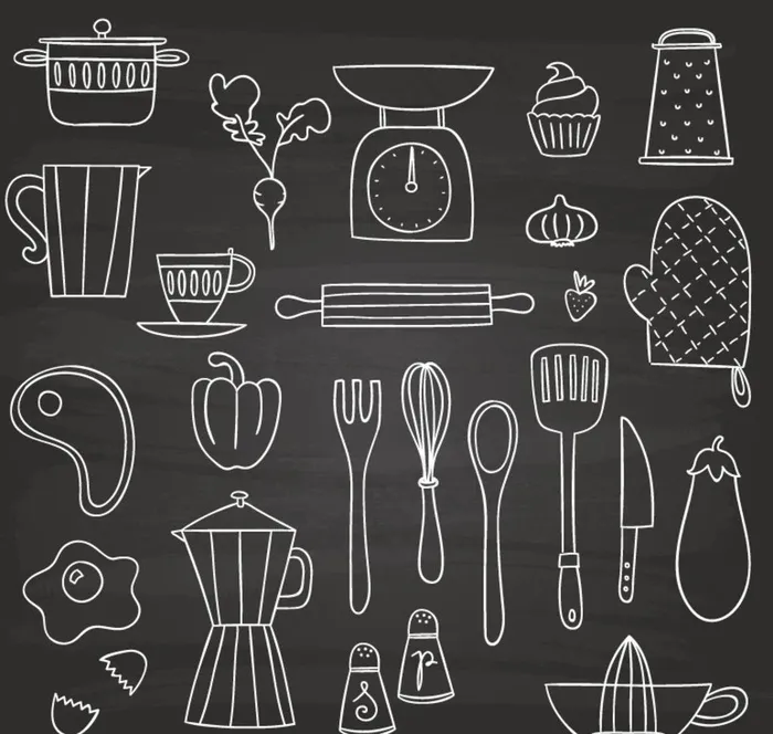 厨房元素图片ai矢量模版下载