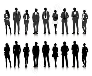 商务人物概念剪影矢量图片