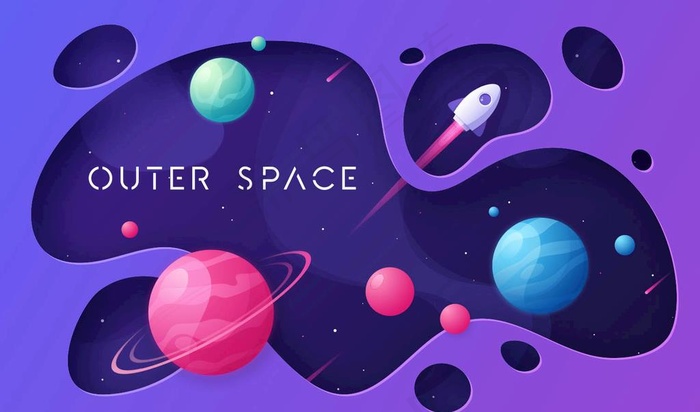 卡通太空宇宙星球图片eps,ai矢量模版下载