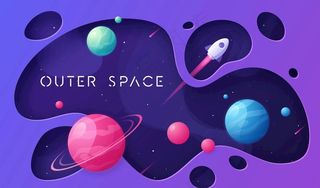 卡通太空宇宙星球图片