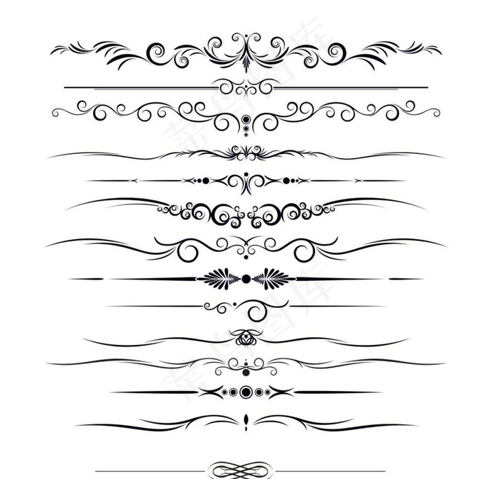 精选花纹 分割线图片cdr矢量模版下载
