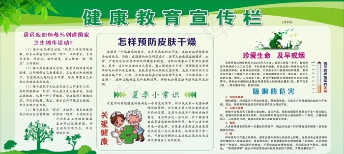 健康教育宣传栏图片cdr矢量模版下载