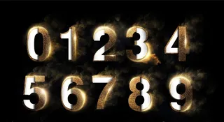 金色粉末立体数字图片