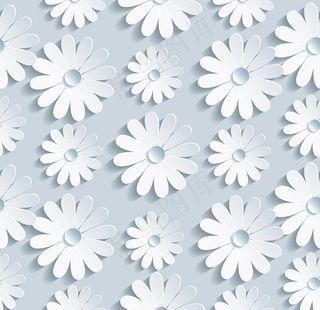 白色剪纸花卉图片