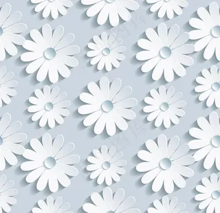 白色剪纸花卉图片