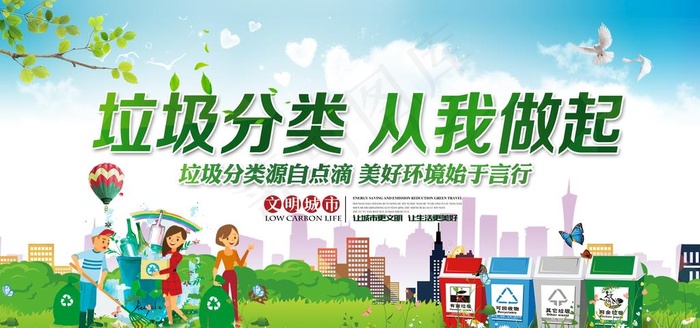 垃圾分类从我做起展板图片