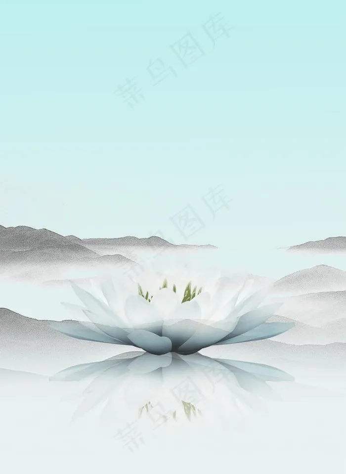 莲花底色背景图片(2480X3508(DPI:300))psd模版下载