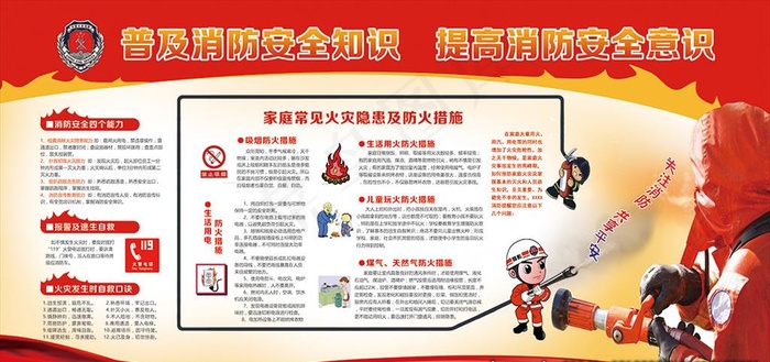 消防安全展板图片(7087X3543(DPI:300))psd模版下载