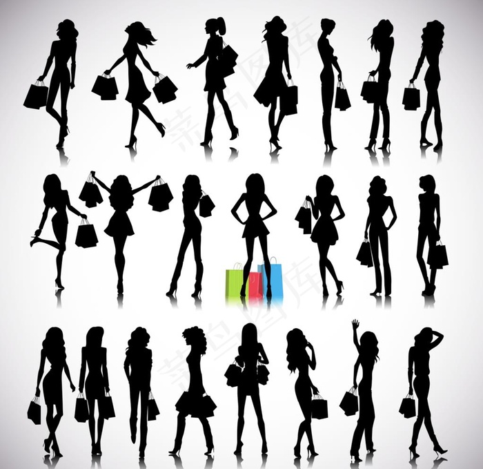 时尚女人剪影轮廓图片