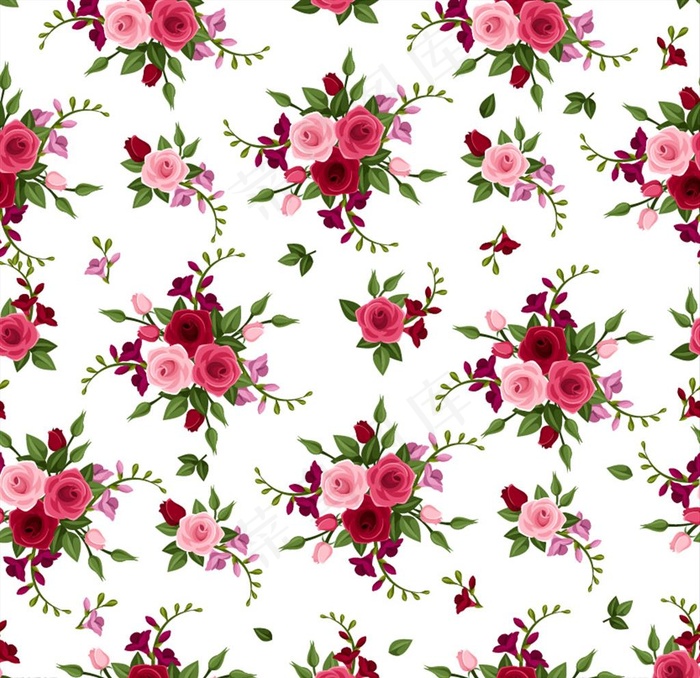 玫瑰花矢量循环素材图片