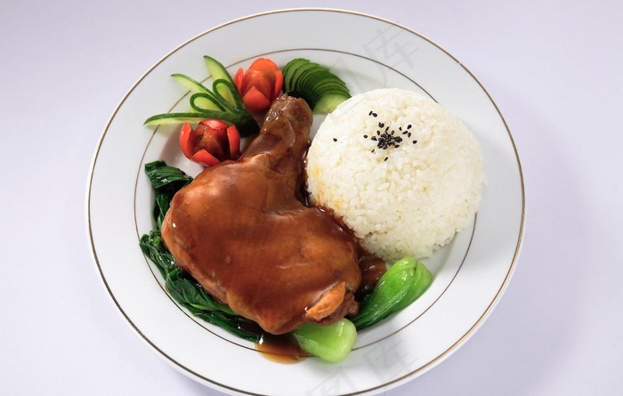 照烧鸡腿饭图片