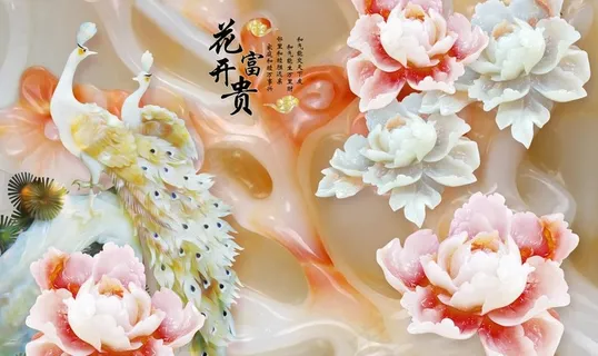 玉雕背景墙图片 玉雕背景墙图片