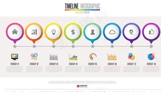 微立体时间轴线图表矢量设计素材图片