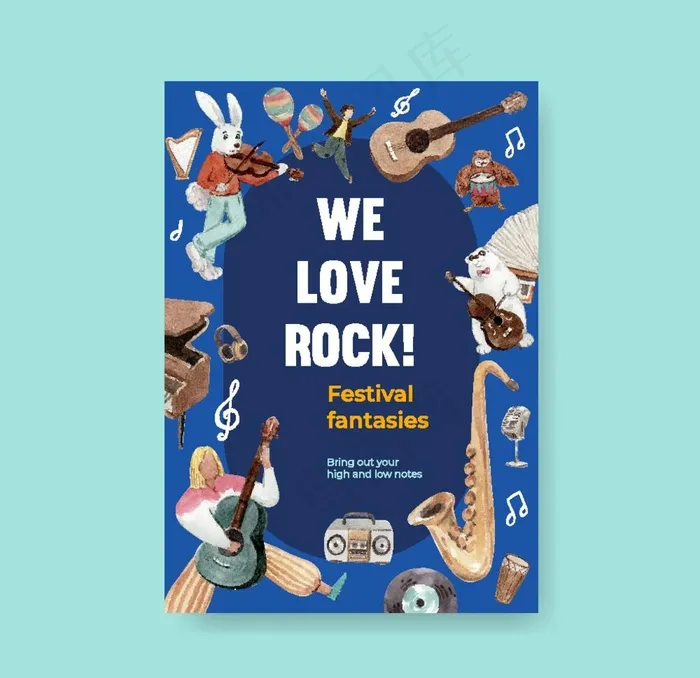 音乐海报图片eps,ai矢量模版下载