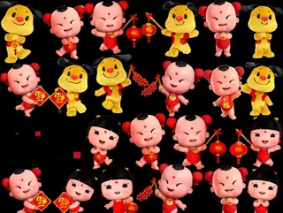 可爱春节福娃元素图片