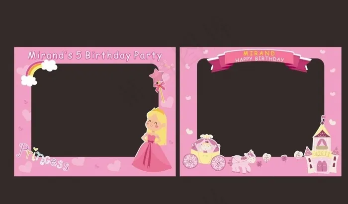 女生生日拍照KT板相框图片