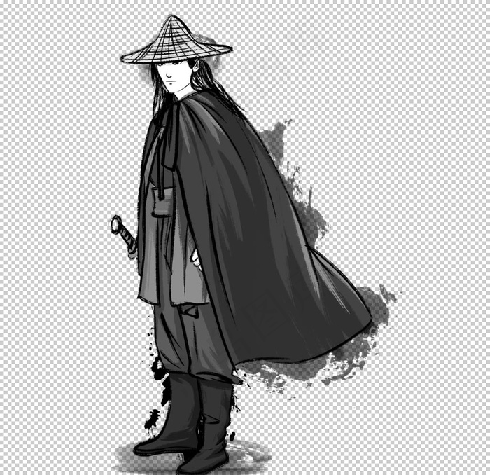 水墨武侠人物图片