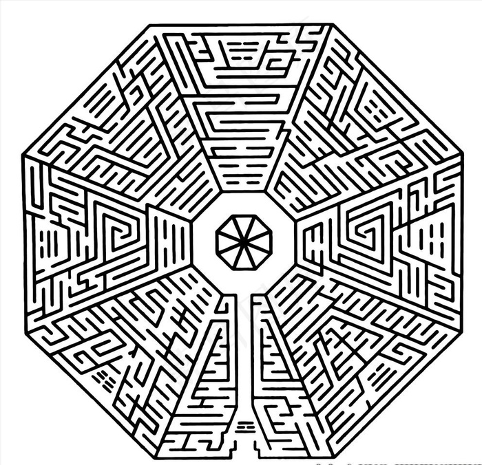 黑白八卦迷宫图图片