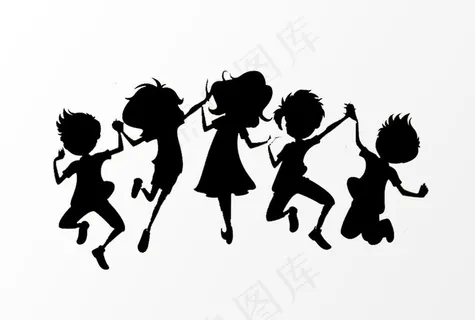儿童剪影图片