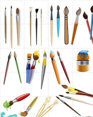 矢量彩色毛笔集合图片