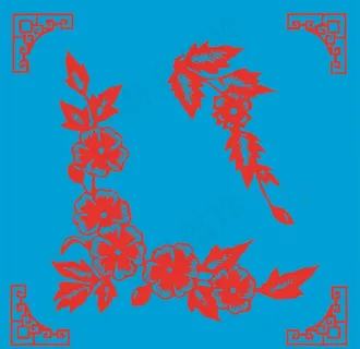 角花剪纸图片
