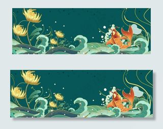 中国风国潮背景插画图片