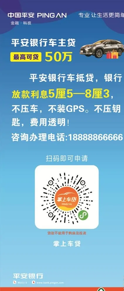 平安银行车主贷展架图片cdr矢量模版下载