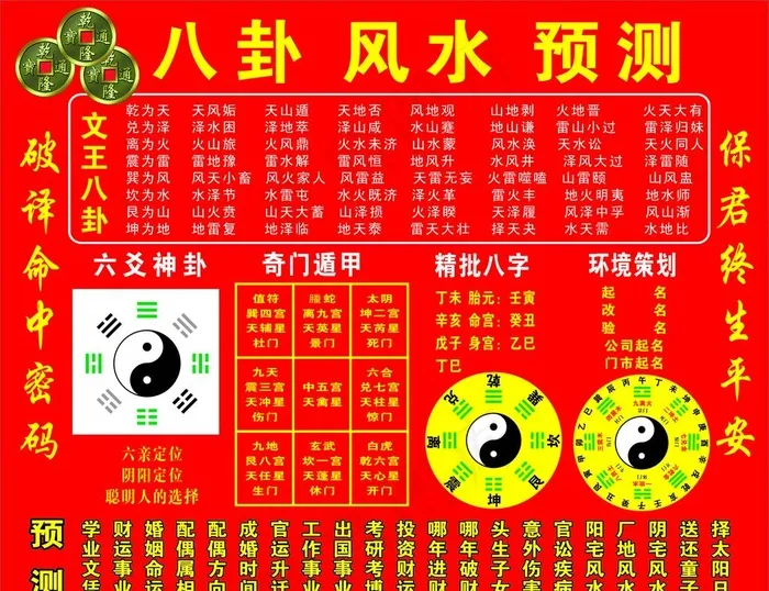 八卦算命图片cdr矢量模版下载