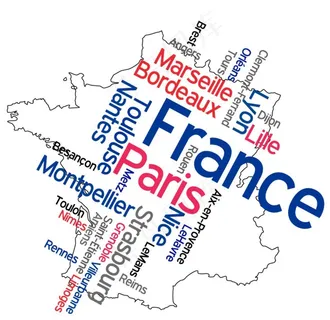 创意法国地图矢量素材图片