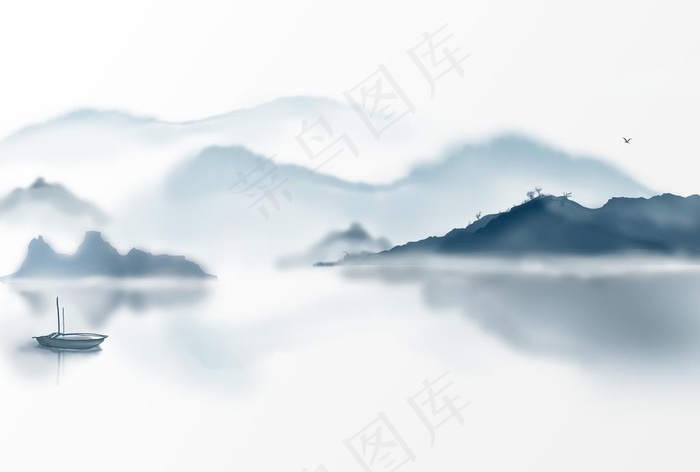 古风水墨山水图片(5017X3543(DPI:300))psd模版下载