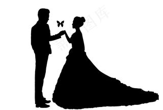 情侣恋人婚纱剪影图片