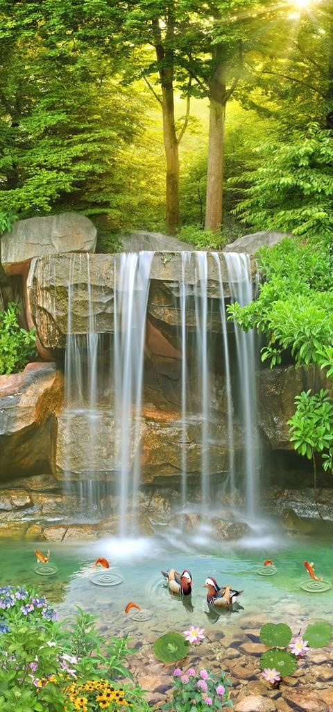 玄关山水风景图片(3402X6803(DPI:72))psd模版下载