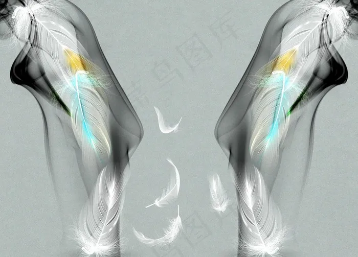 羽毛背景墙图片(9071X6803(DPI:72))psd模版下载