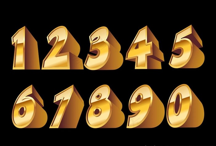 金色3D数字图片cdr矢量模版下载